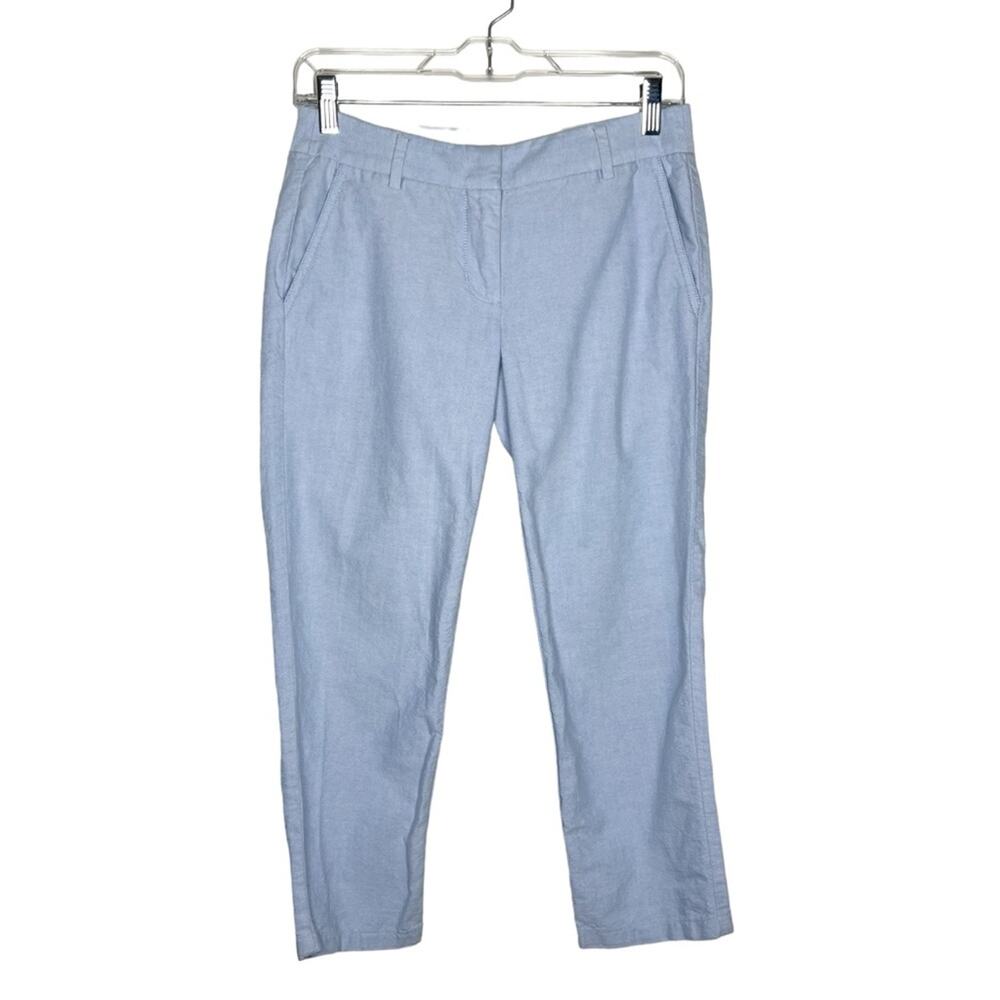 J. CREW FACTORY / light baby blue Skimmer pant in cotton oxford cropped / 0